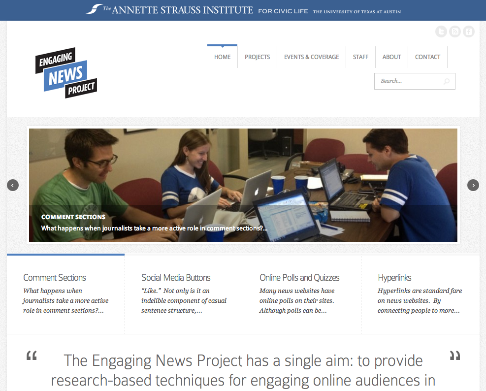 Engaging News Project Website Developer